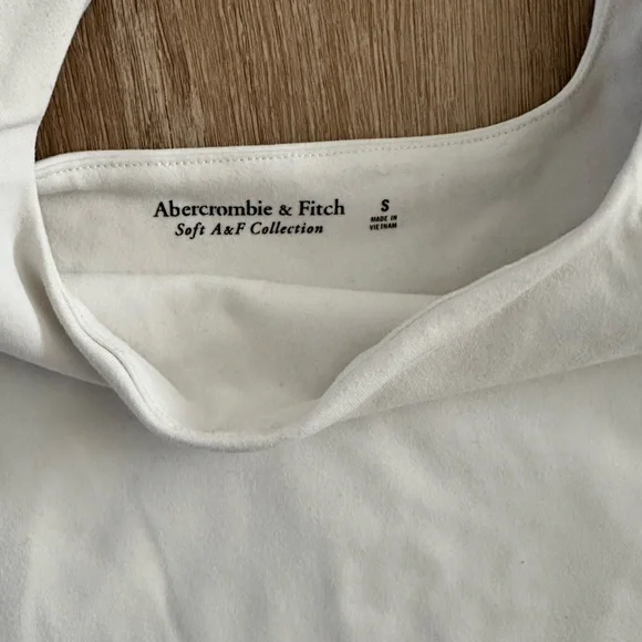 Women's White Square Neck Tank Bodysuit/ Soft A&F Collection - Picture 4 of 4